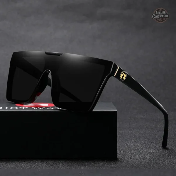 Lunettes de style steampunk carrées noires