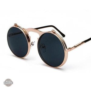 Lunettes de soleil rétro avec verre rabattable