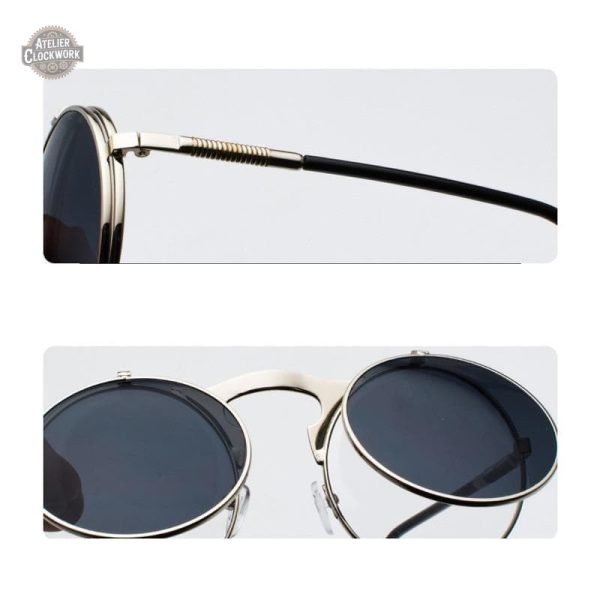 Élégantes lunettes rétro avec verre rabattable inclus