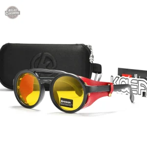 Lunettes rondes steampunk avec style futuriste