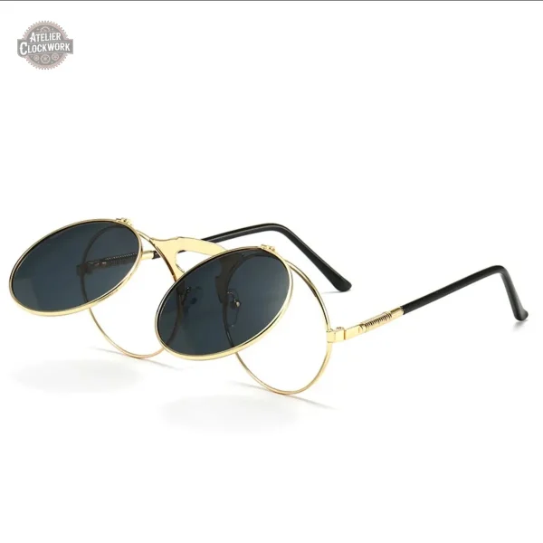 Design steampunk avec verres flip up