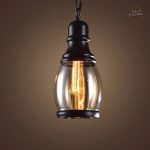 Lustre en verre ambré pour salle à manger