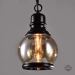 Lustre en verre ambré ambiance steampunk