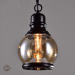 Lustre moderne en verre ambré