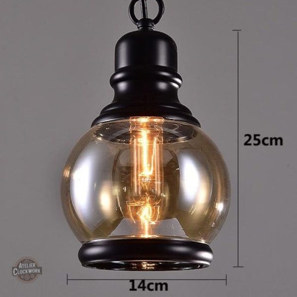Lustre en verre ambré design