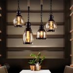 Lustre en verre ambré pour intérieur