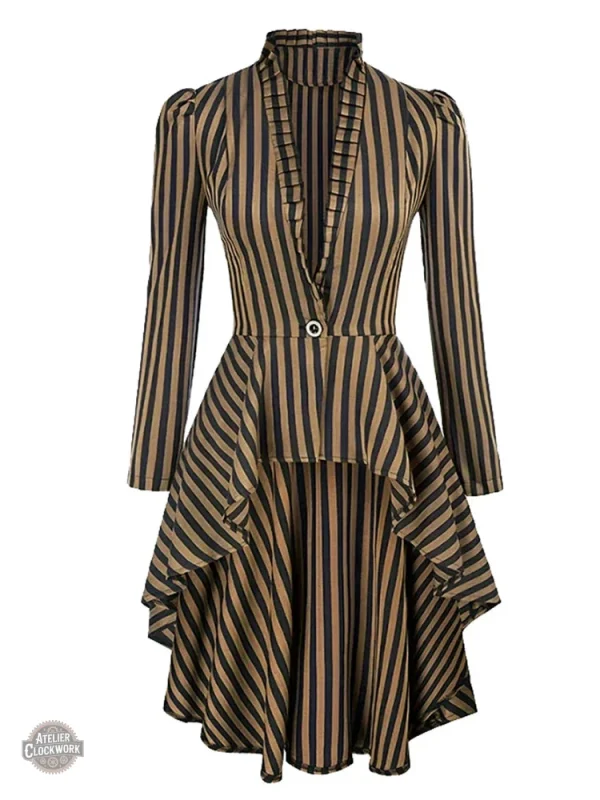 Manteau léger à rayures pour une allure rétro-futuriste