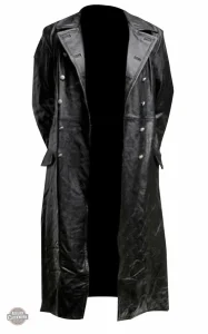 Manteau long en simili cuir pour look audacieux