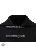 Manteau noir avec capuche pour un look mystérieux