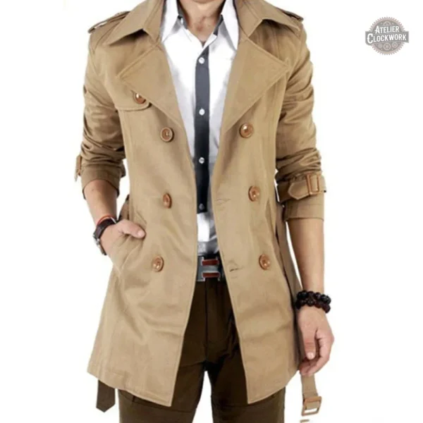 manteau-long-automne-homme-1 Manteau trench coat style britannique