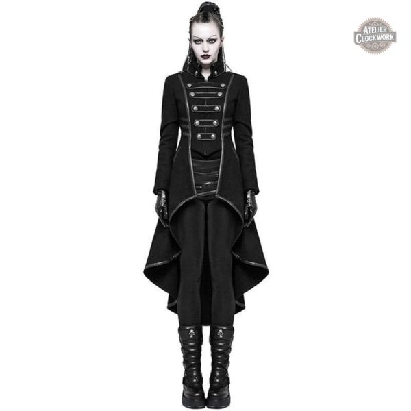 manteau-long-femme-vintage-1 Manteau Long Vintage Martial pour femme Steampunk