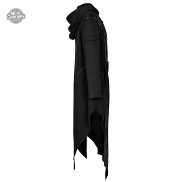 Manteau long noir homme, style victorien steampunk