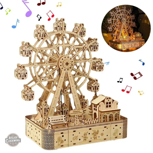 maquette-bois-grande-roue-1 Grande Roue - Boite à Musique DIY en style steampunk