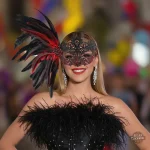 Masque à plumes pour événements thématiques steampunk