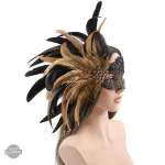 Masque vintage avec plumes pour look steampunk