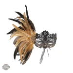 Accessoire de mode Belle Epoque, masque à plumes