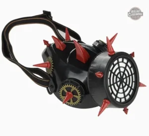 Masque décoré de rouages et lunettes steampunk