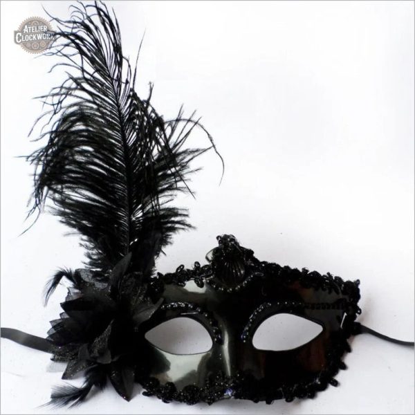 Masque steampunk femme, noir ou blanc, pour un voyage dans le temps