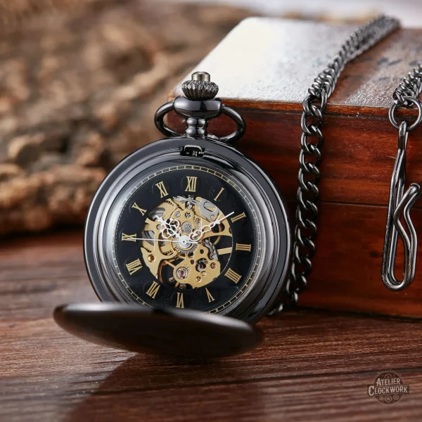 Montre à gousset au style vintage brossé