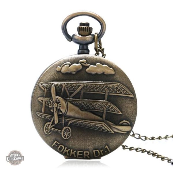 montre-a-gousset-avion-steampunk-store-1 Montre à gousset Fokker Dr1, élégance intemporelle