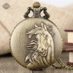 Montre à gousset cheval vintage en bronze