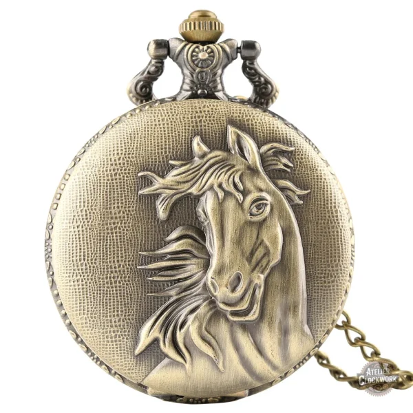 Montre à gousset Stallion avec motif équestre