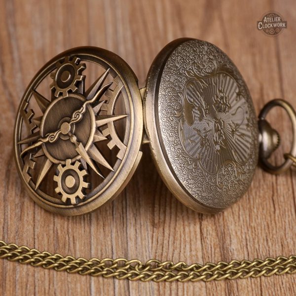 Garde-temps classique : montre à gousset avec mécanisme visible