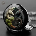 Montre à gousset avec motif dragon élégant