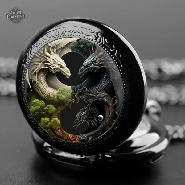montre-a-gousset-dragon-steampunk-store-1 Montre à gousset avec motif dragon élégant