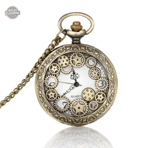 Montre à gousset steampunk au design engrenage