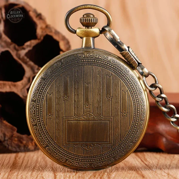 Montre à gousset squelette vintage avec mécanisme visible