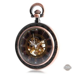 Mécanisme visible sur la montre à gousset Phileas Fogg
