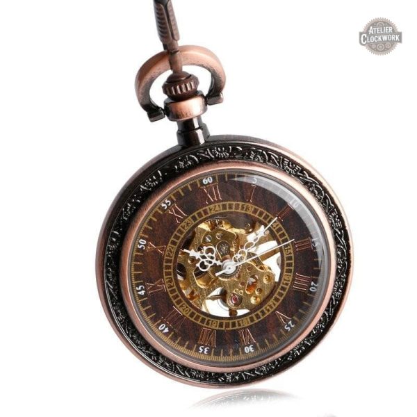 Montre à gousset élégante avec fond transparent