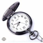 Montre à Gousset élégante en obsidienne noire