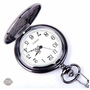 Montre à Gousset élégante en obsidienne noire