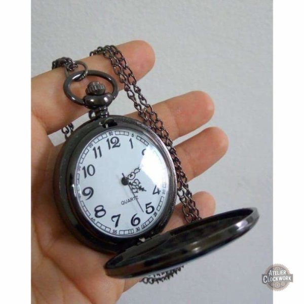 Accessoire vintage : montre à gousset noire