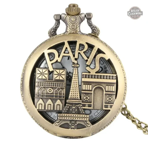 Élégante montre à gousset, esprit Steampunk parisien