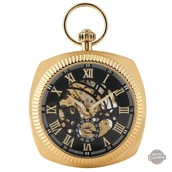 montre-a-gousset-plaque-or-steampunk-store-1 Montre Gousset Plaqué Or - Carré Français