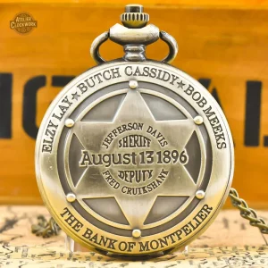 Montre à gousset style Western avec badge