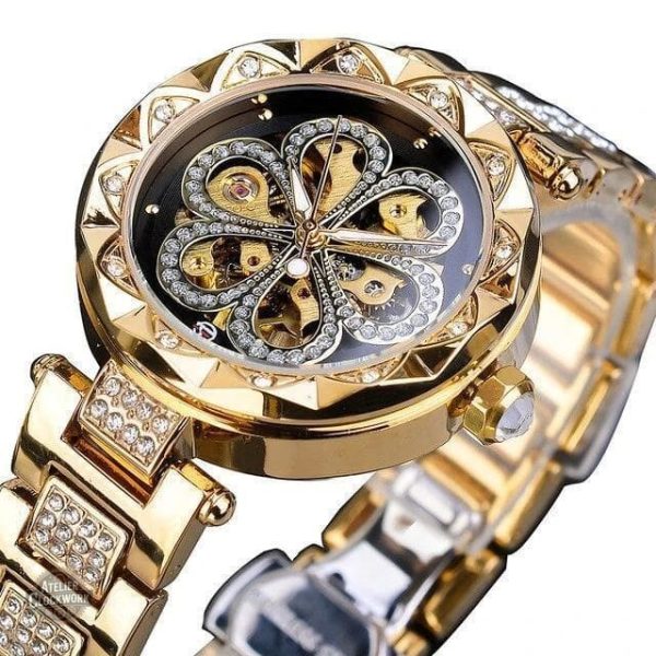 montre-automatique-femme-squelette-steampunk-store-1 Montre Squelette Fleur Steampunk élégante pour femme