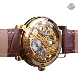 Horloge automatique avec mécanisme visible pour homme