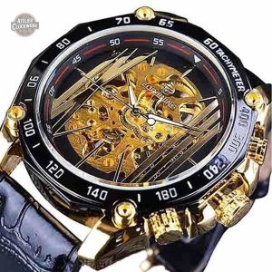 Montre automatique squelette Alpha pour homme steampunk