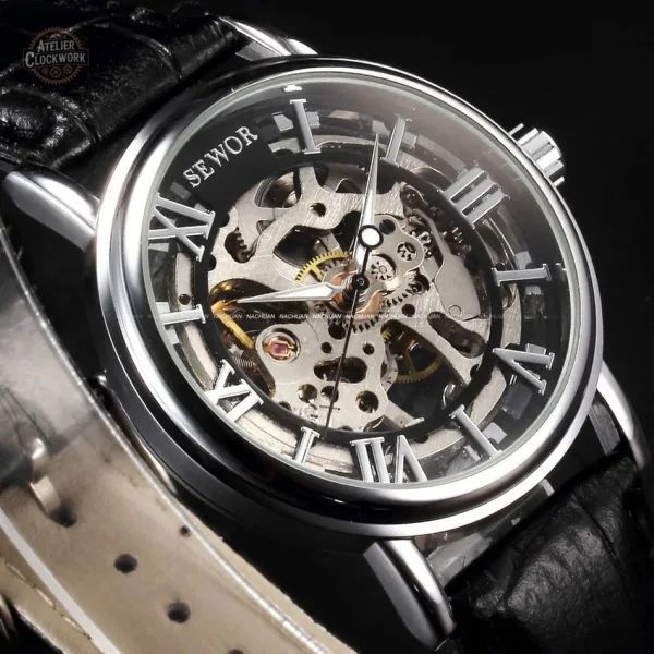 Montre Skeleton pour homme, style audacieux