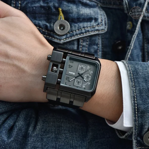 Montre Steampunk Homme élégante avec cadran carré
