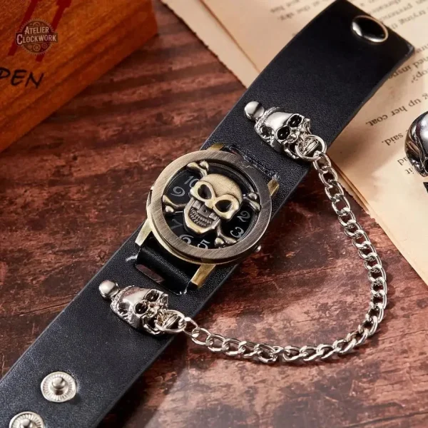 Montre Skull au design rétro steampunk
