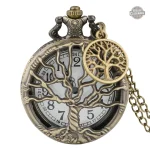 Montre de poche en bronze Arbre de Vie ajourée