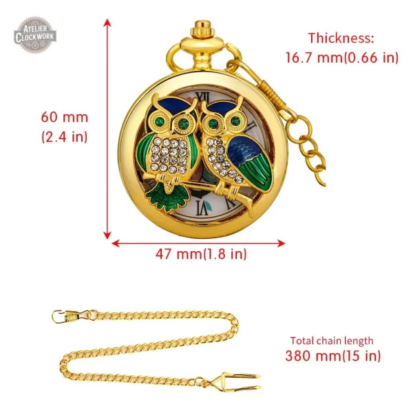 Montre à gousset creuse dorée avec motif abeille