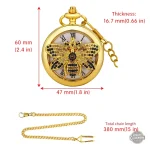 Montre de poche hiboux dorée, accessoire chic
