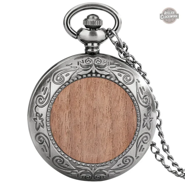 montre-de-poche-steampunk-en-bois-et-alliage-gris-1 Montre de poche steampunk en bois et alliage gris