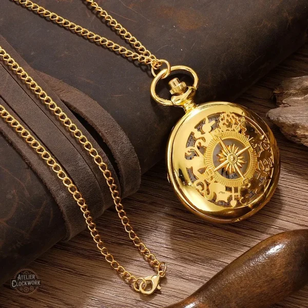 Accessoire horloger steampunk élégant en or